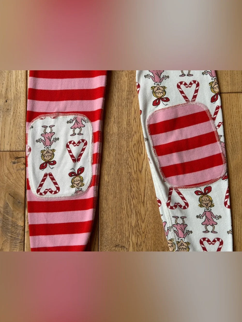 Hanna Andersson Dr. Seuss Grinch Cindy Lou Who Candy Cane Pajamas size 6-7